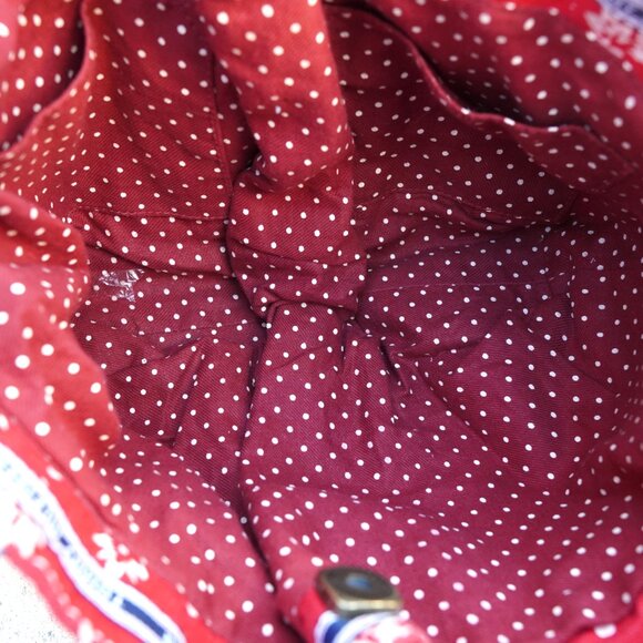 Tommy Hilfiger Boho Red Blue Tan Patterned Hobo Bag Expandable - Picture 7 of 8